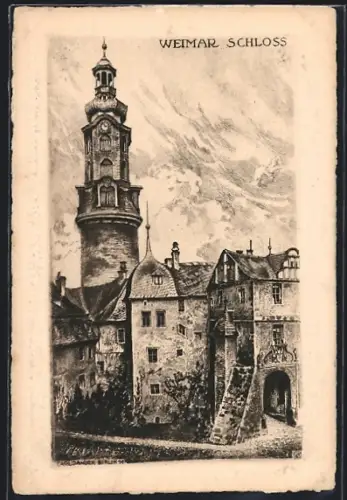 Künstler-AK Weimar / Thür., Schloss