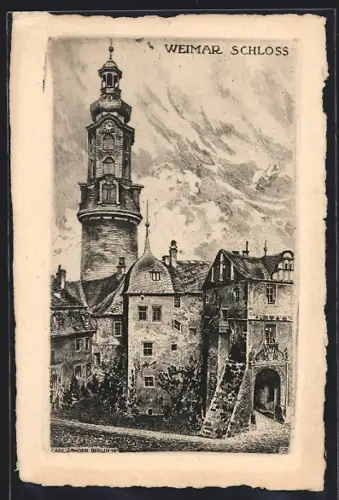 Künstler-AK Weimar / Thür., Schloss