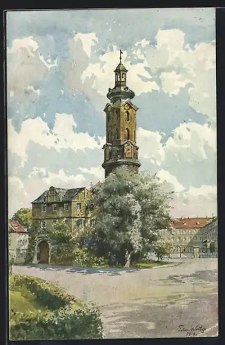 Künstler-AK Weimar / Thür., Schloss mit Bastille