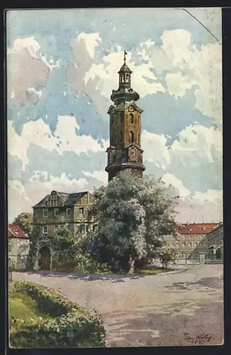 Künstler-AK Weimar / Thür., Schloss mit Bastille