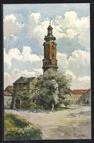 Künstler-AK Weimar / Thüringen, Schloss mit Bastille