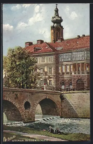 Künstler-AK Weimar / Thüringen, Residenzschloss