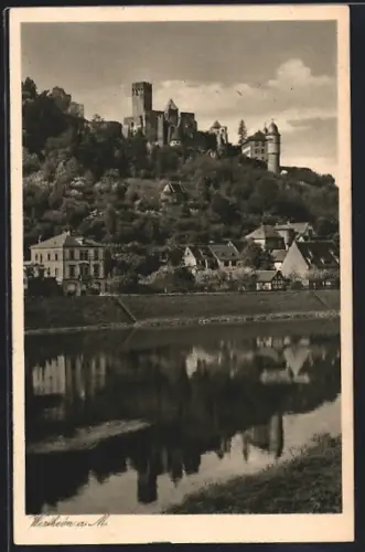 AK Wertheim a. M., Schloss und Mainufer