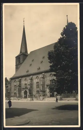 AK Weimar /Thür., Herderplatz, Stadtkirche