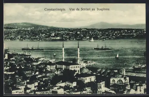AK Constantinople, Vue de Scutari au Bosphore