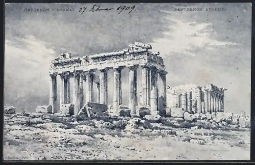 Künstler-AK Athènes, Parthenon