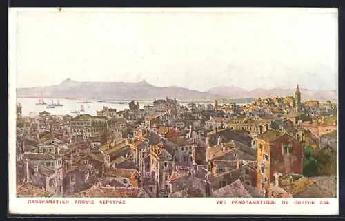 AK Corfou, Vue panoramatique de Corfou