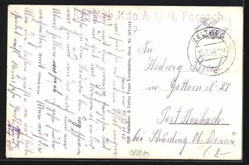 AK Zeltweg, Ortsansicht mit der Kirche und gewaltigem Bergpanorama