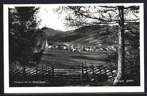 AK Obdach /Steiermark, Teilansicht mit Kirche
