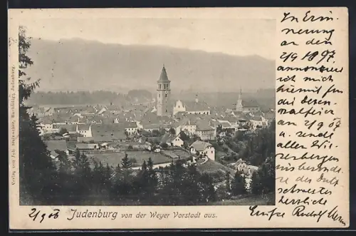 AK Judenburg, Teilansicht von der Weyer Vorstadt aus