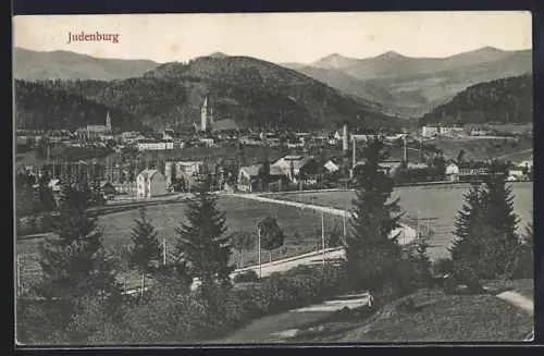 AK Judenburg, Teilansicht mit Bergen