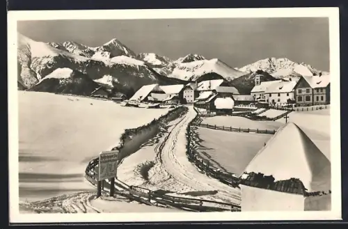 AK Hohentauern, Ortspartie gegen Bösensteingruppe im Schnee