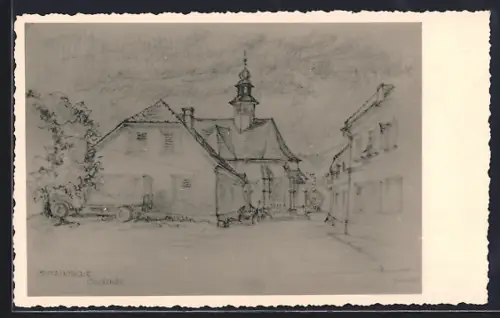 Künstler-AK Obdach, Spital-Kirche