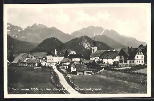 AK Hohentauern, Ortspartie mit Bösensteingebiet und Hochschwabgruppe