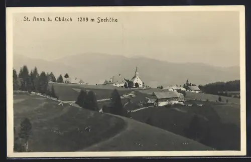 AK St. Anna b. Obdach, Ortspartie mit Kirche