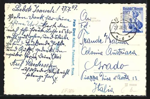 Foto-AK Fohnsdorf /Stmk., Teilansicht mit Bergen