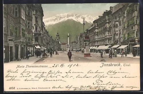 AK Innsbruck /Tirol, Maria Theresienstrasse mit Geschäften