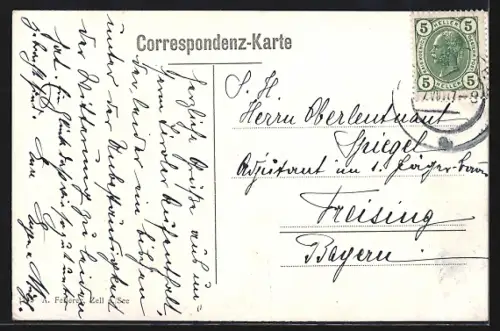 AK Zell a. See, Ruderboot gegen Kitzsteinhorn