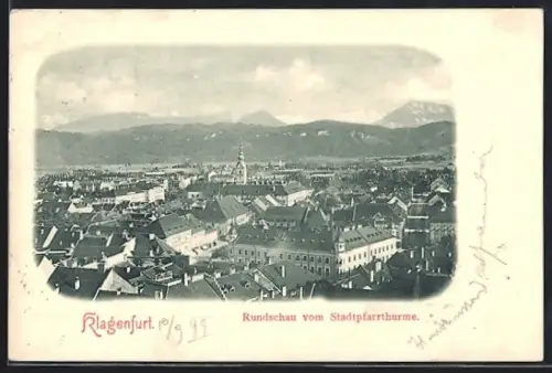 AK Klagenfurt, Rundschau vom Stadtpfarrturm