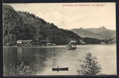 AK Annenheim am Ossiachersee, Uferpartie mit Mangart
