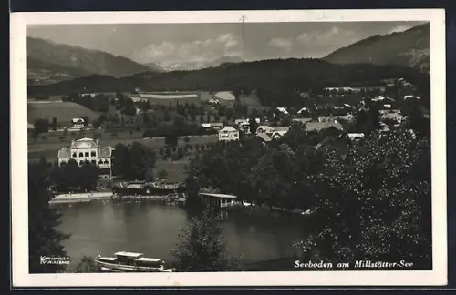 AK Seeboden am Millstätter-See, Teilansicht mit Bergen