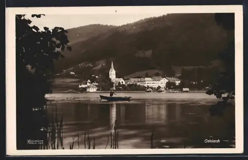 AK Ossiach, Uferpartie mit Kirche