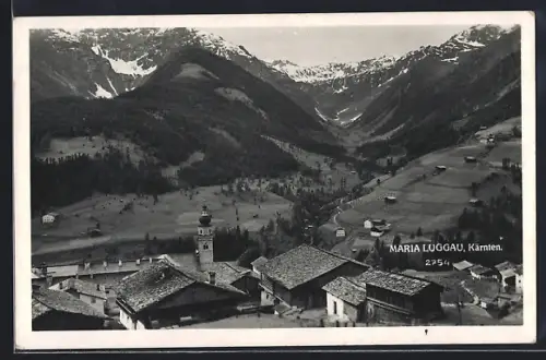 AK Maria Luggau /Kärnten, Ortspartie mit Bergen