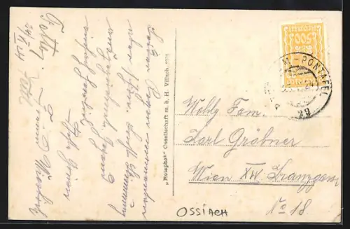 AK Ossiach, Uferpartie mit Kirche