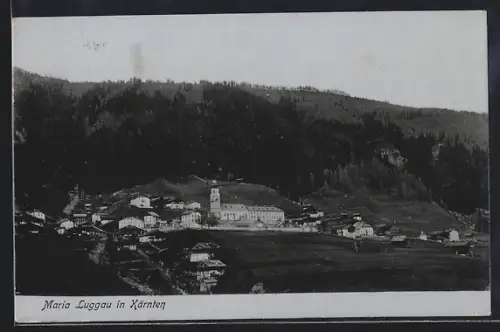 AK Maria Luggau in Kärnten, Teilansicht mit Kirche