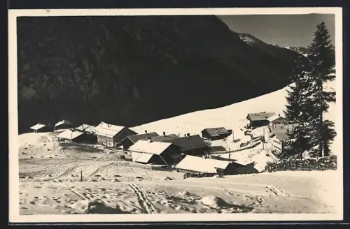 AK Rinnen im Rotlechtal, Panorama im Schnee