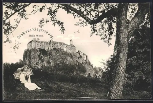 AK Riegersburg / Stmk., Steile Wand mit der Burg