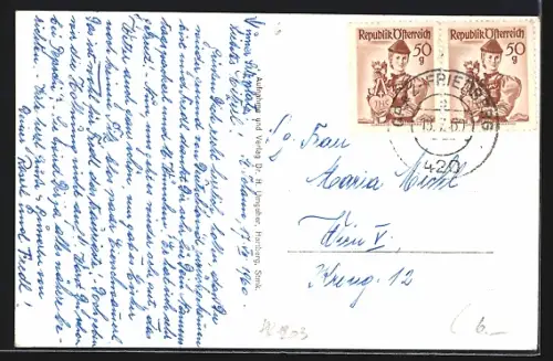 AK St. Johann i. d. H., Gasthof und Pension Konrad, Aussen- u. Innenaufnahmen