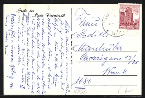 AK Maria Fieberbründl, Ortsansicht aus der Vogelschau