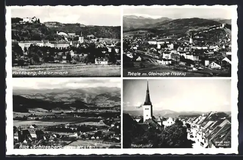 AK Voitsberg, Ortsansicht, Hauptplatz, Blick vom Schlossberg