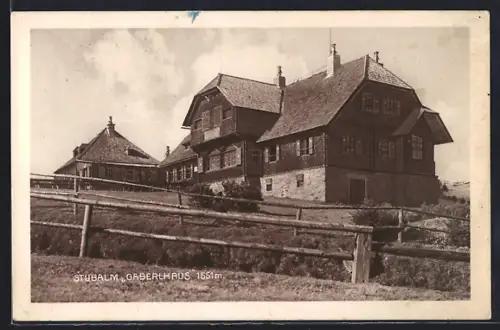 AK Gaberlhaus, Blick zum Haus auf der Stubalm