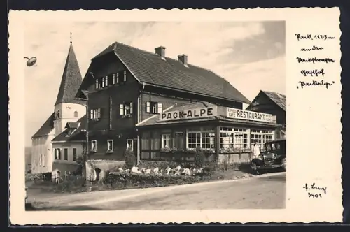 AK Pack an der Packstrasse, Gasthof Pack-Alpe mit Restaurant