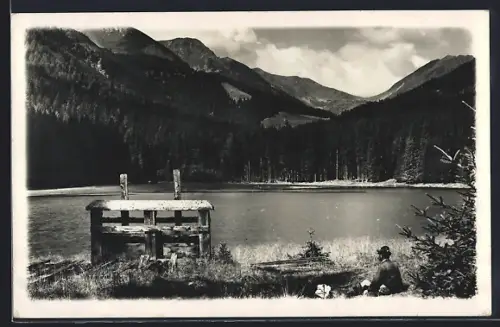 AK Knittelfeld, Ingering-See mit Blick auf die Berge