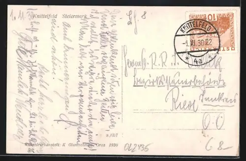 AK Knittelfeld /Steiermark, Ortsansicht mit Fabrik