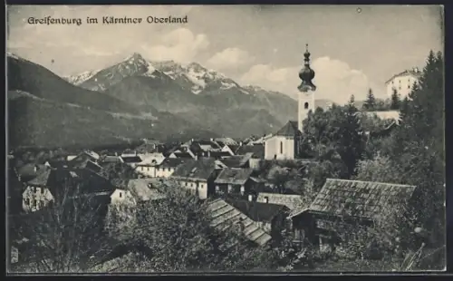AK Greifenburg /Kärnten, Teilansicht mit Kirche