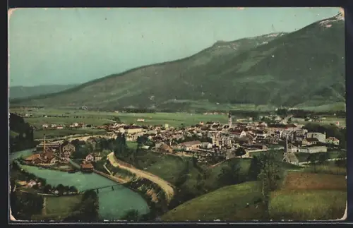 AK Spittal a. d. Drau, Teilansicht mit Bergen