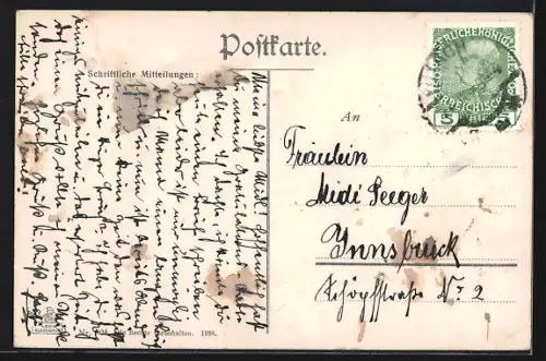 AK Villach, Teilansicht mit dem Mittagskogel