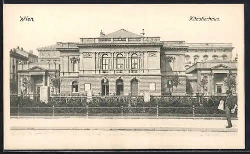 AK Wien, Künstlerhaus mit Strassenpartie