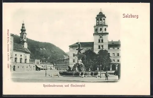 AK Salzburg, Residenzbrunnen und Glockenspiel
