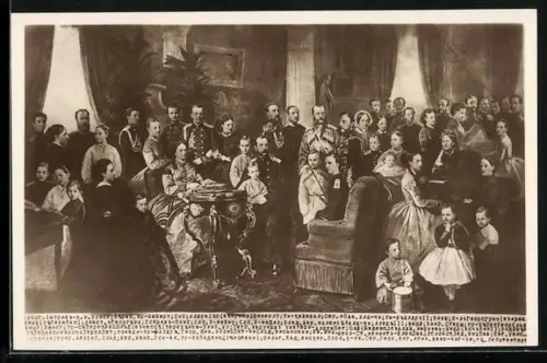 AK Alexander II. von Russland mit Familie
