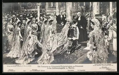 Künstler-AK Berlin, Die Trauung der Prinzessin Victoria Luise von Preussen in der Schlosskapelle, Herzog Ernst August