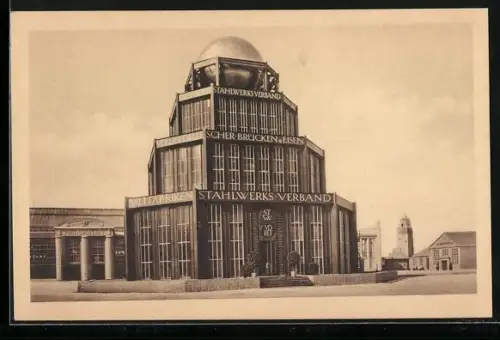 AK Leipzig, Internationale Baufachausstellung 1913, Pavillon des Stahlwerks-Verbandes