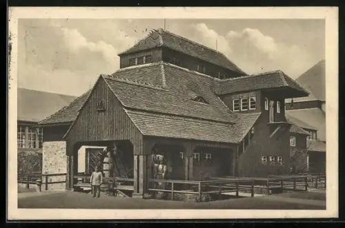 AK Leipzig, Weltausstellung f. Buchgewerbe & Grafik 1914, alte Haynsburger Papiermühle