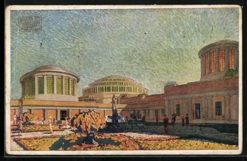 AK Breslau, Ausstellung zur Jahrhunderfeier der Freiheitskriege 1913, Innenhof d. Historischen Ausstellung