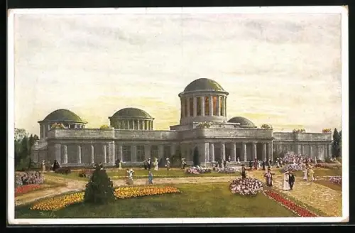 Künstler-AK Breslau, Ausstellung zur Jahrhundertfeier der Freiheitskriege 1913, Gebäude der historischen Ausstellung