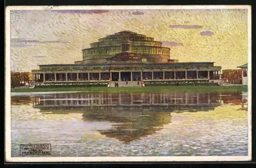 AK Breslau, Ausstellung zur Jahrhunderfeier der Freiheitskriege 1913, Hauptrestaurant mit Jahrhunderthalle